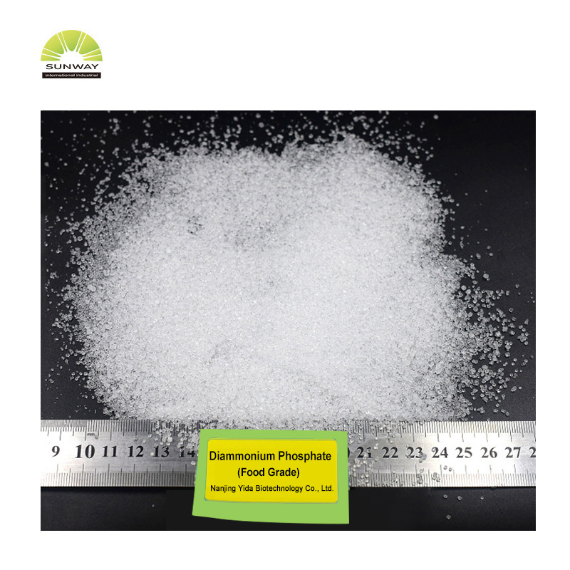 DAP Diammonium Fosfato grau alimentício grau tecnológico para preparação de fermentação de vinho tinto de assistência ao fogo
