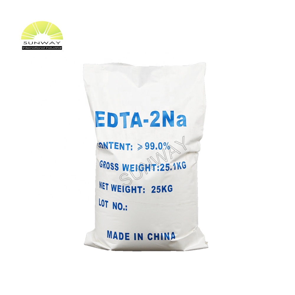 SUNWAY dissódico edta solubilidade 99% min edta 2 na/edta 2na grau alimentício industrial para venda CAS NO.15708-41-5