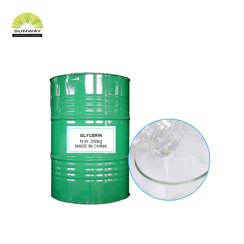 Hidratante de poliol de alta qualidade e grau industrial, com 99,7% de glicerina, para produtos de higiene pessoal.