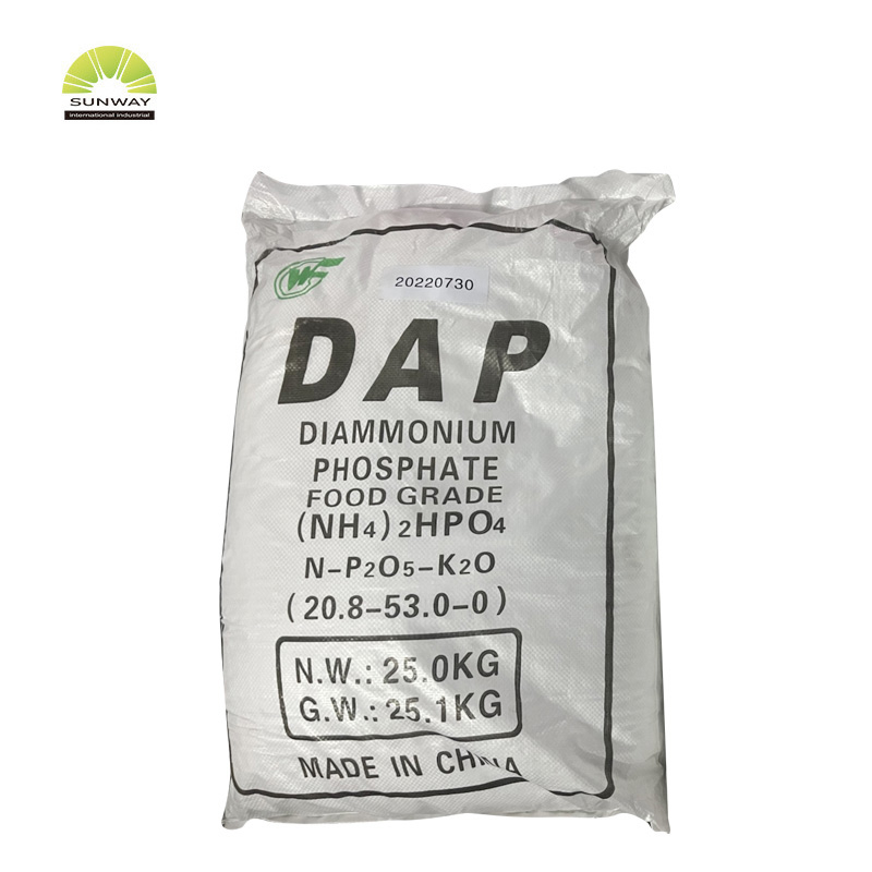 DAP Diammonium Fosfato grau alimentício grau tecnológico para preparação de fermentação de vinho tinto de assistência ao fogo
