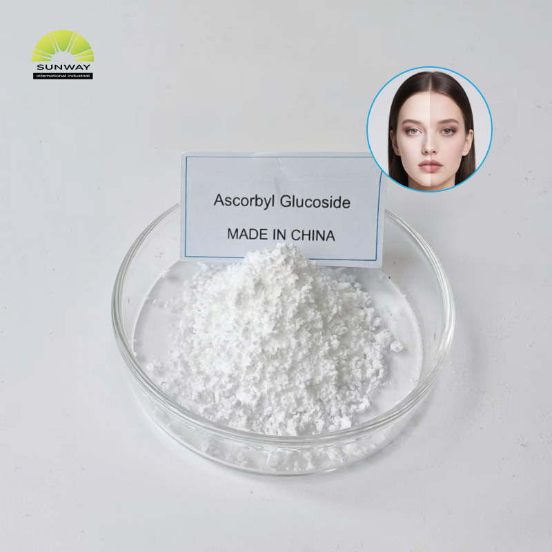 Pó de ascorbil glicosídeo AA2G de grau cosmético para clareamento da pele em produtos clareadores.