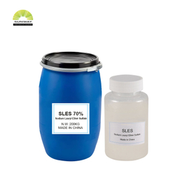 Fabricante chinês de matérias-primas de detergente de fábrica SLES 70% Texapon N70 Lauril Éter Sulfato de Sódio Preço AES para Shampoo Surfactante CAS 68585-34-2