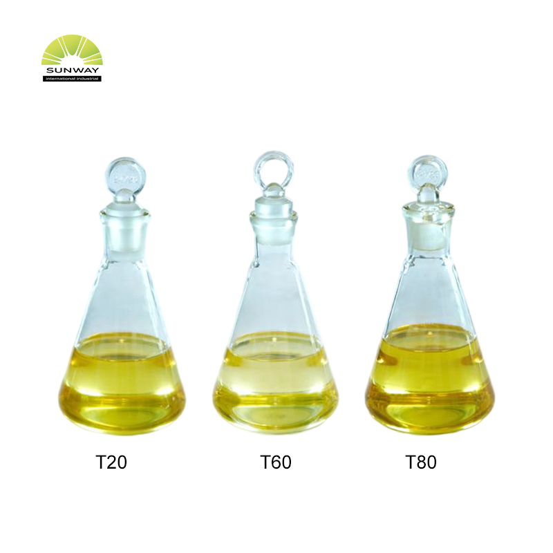 Produtos químicos de uso diário de alta qualidade e bom preço. Matérias-primas químicas. Emulsificante líquido de polissorbato 20/60/80.