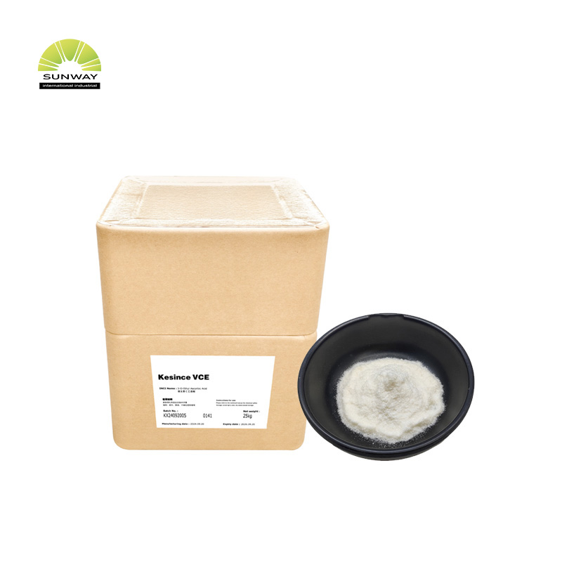 Matérias-primas cosméticas para clareamento da pele: Ácido 3-O-etil ascórbico Vce 99,98% em pó para produtos clareadores.