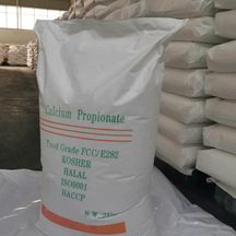 Propionato de cálcio a granel, grau alimentício, E282, pó branco granulado para panificação, CAS 4075-81-4, saco de 25 kg.